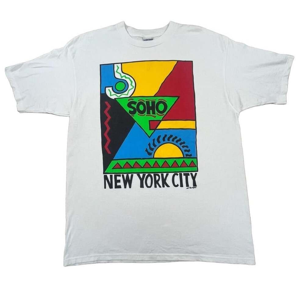 Vintage 1993 Soho New York City Art Graphic T-Shirt XL
